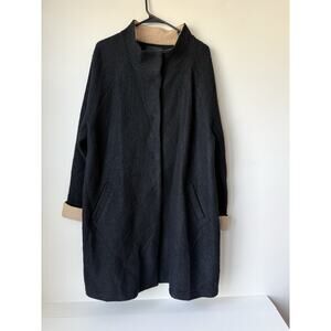Tahari Wool Blend Women's 1X Overcoat Black